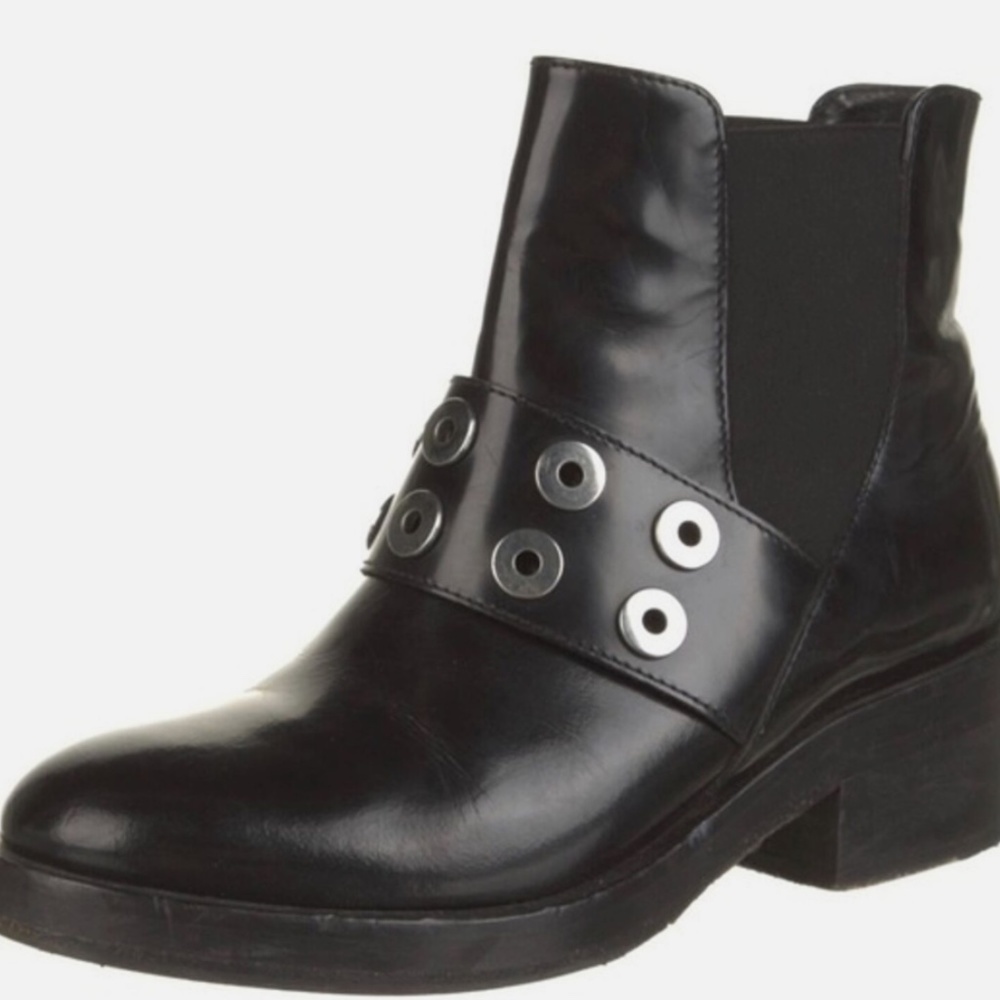 Sandro Patent Leather Chelsea Boots